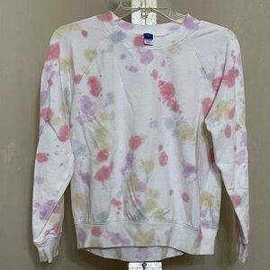 OLD NAVY PASTEL PAINT SPLATTER CREW NECK SWEATSHIRT SZ SMALL